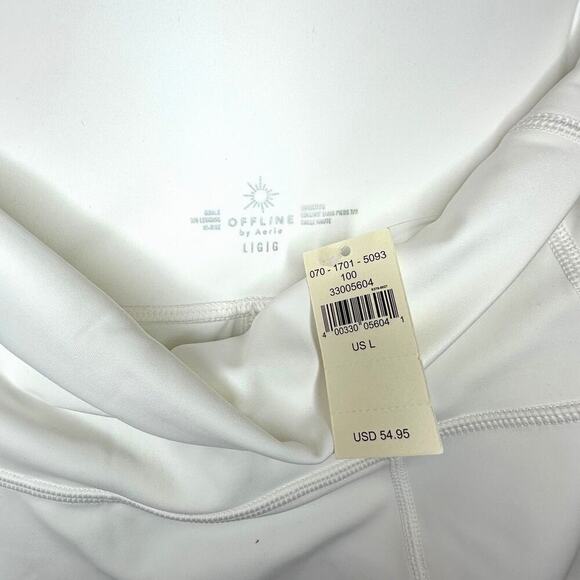Offline by Aerie Goals 7/8 High-Rise Leggings – White 🤍 NWT Size Large - Picture 4 of 10